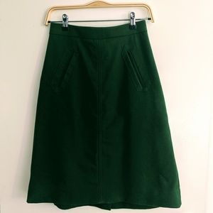 Forest Green A-line skirt, with pockets.
